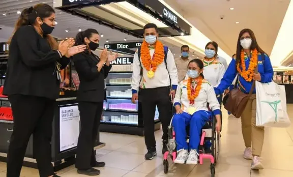 Indian Paralympic Athletes Return Home To Rousing Welcome